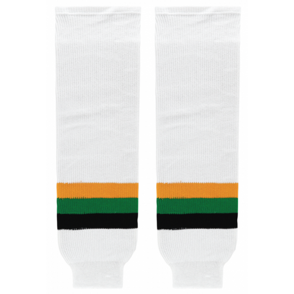 Athletic Knit (AK) HS630-407 Minnesota North Stars White with Black Stripe Knit Ice Hockey Socks