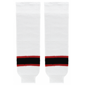 Modelline 1993-2016 New Jersey Devils Away White Knit Ice Hockey Socks