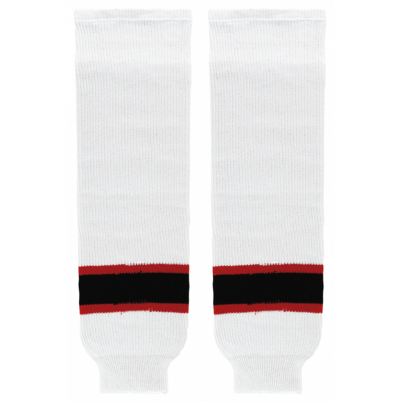 Modelline 1993-2016 New Jersey Devils Away White Knit Ice Hockey Socks