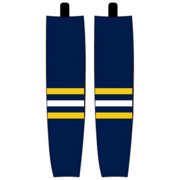 Modelline New University of Michigan Wolverines Away Navy Sublimated Mesh Ice Hockey Socks