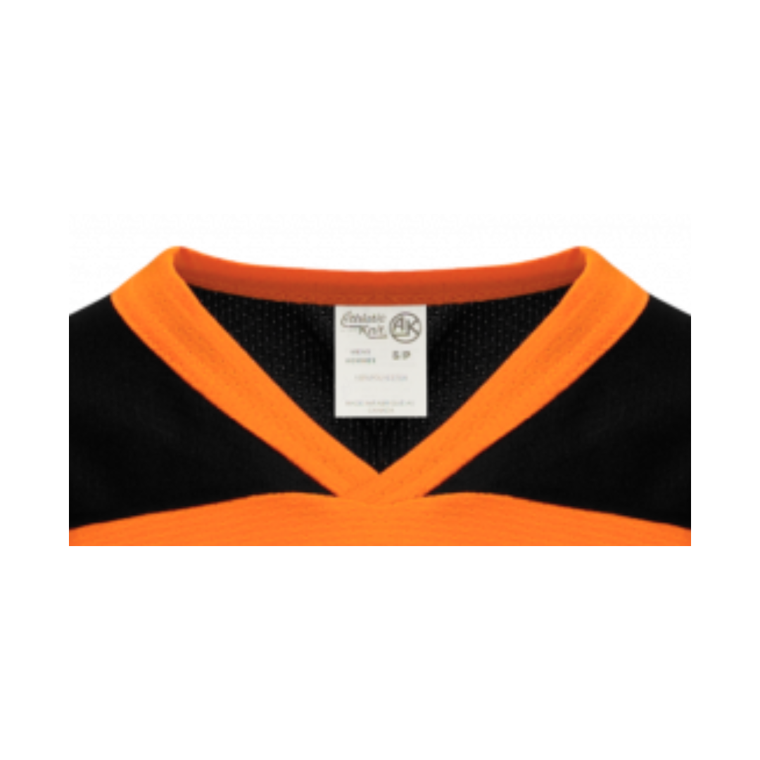 H6100-263 Orange/Black Practice Style Blank Hockey Jerseys Youth Medium