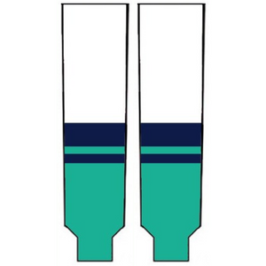 Modelline PWHL New York Away White/Teal/Navy Knit Ice Hockey Socks