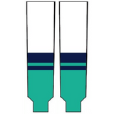 Modelline PWHL New York Away White/Teal/Navy Knit Ice Hockey Socks
