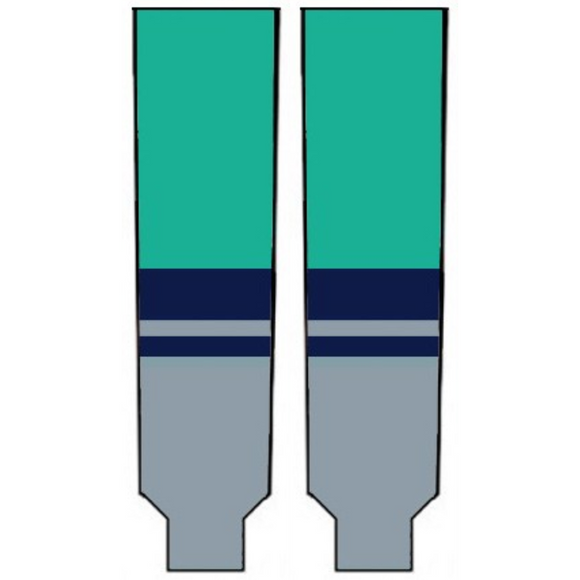 Modelline PWHL New York Home Teal/Grey/Navy Knit Ice Hockey Socks