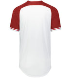 Russell White/True Red/White Youth Classic V-Neck Baseball Jersey
