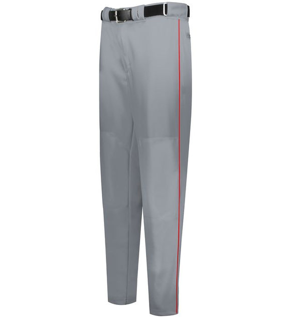 Russell Baseball Grey with True Red Diamond Series 2.0 Piped Adult Baseball Pants