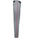 Russell Baseball Grey with True Red Change Up Piped Adult Baseball Pants