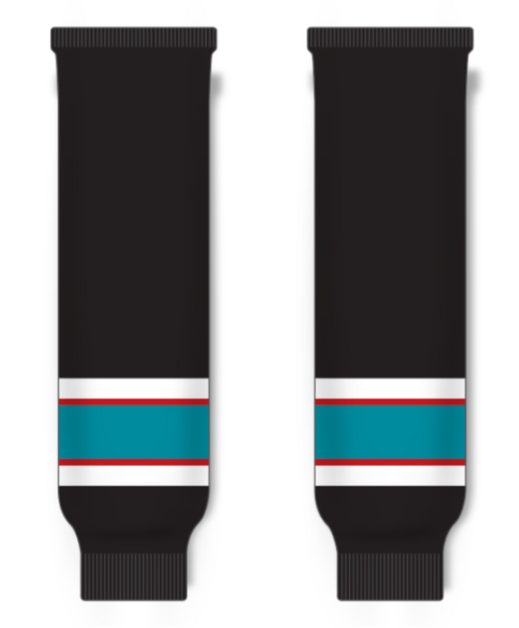 Modelline Tacoma Rockets Black Knit Ice Hockey Socks