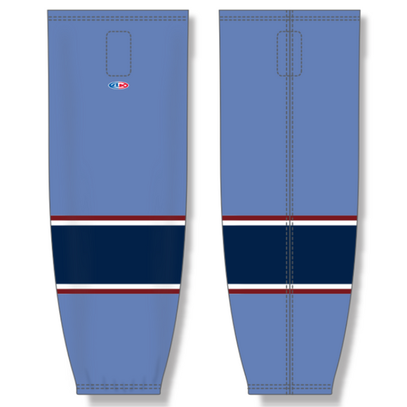 Athletic Knit (AK) Custom ZH711-688 Atlanta Thrashers Third Airforce Blue Sublimated Mesh Ice Hockey Socks