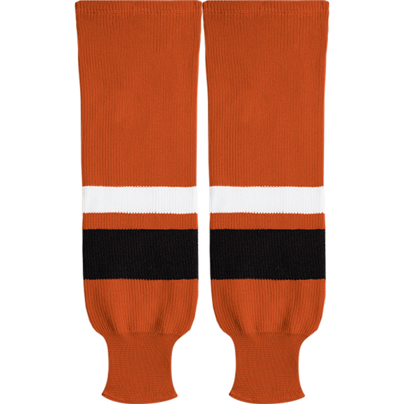 Kobe Sportswear X9800 Burnt Orange/Black/White X Series League Knit Ice Hockey Socks