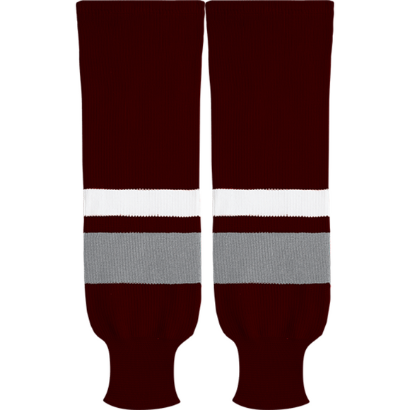 Kobe Sportswear X9800 Maroon/Grey/White X Series League Knit Ice Hockey Socks