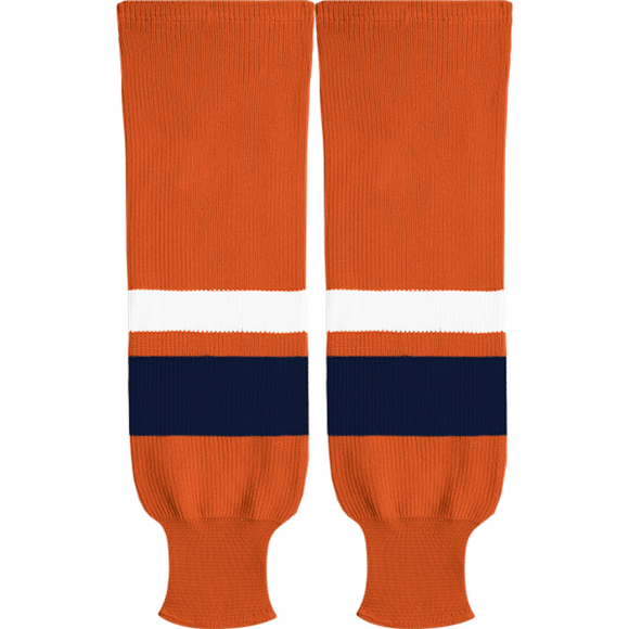 Kobe Sportswear X9800 Bright Orange/Navy/White X Series League Knit Ice Hockey Socks