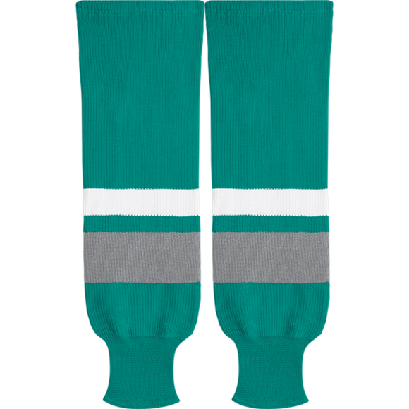 Kobe Sportswear X9800 Teal/Grey/White X Series League Knit Ice Hockey Socks