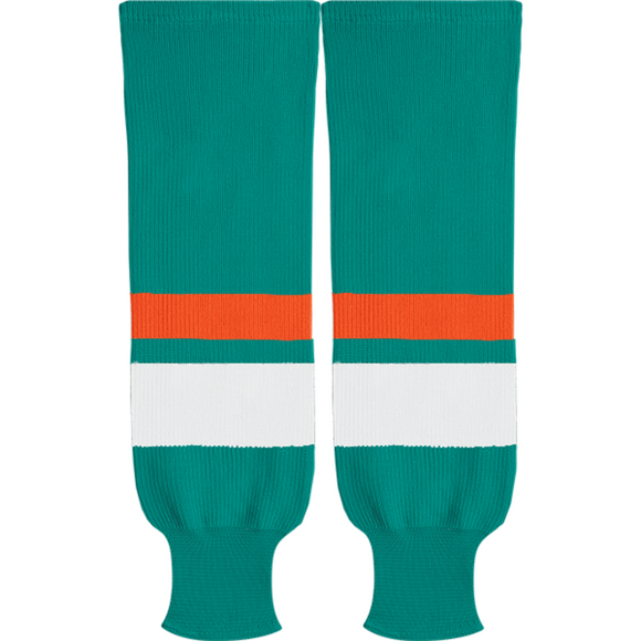 Kobe Sportswear X9800 Teal/Orange/White X Series League Knit Ice Hockey Socks