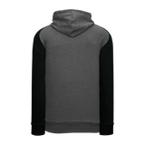 Athletic Knit (AK) A3025A-930 Heather Charcoal/Black Adult Apparel Cotton Hooded Sweatshirt