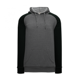 Athletic Knit (AK) A3025A-930 Heather Charcoal/Black Adult Apparel Cotton Hooded Sweatshirt