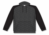 Athletic Knit (AK) A3025A-930 Heather Charcoal/Black Adult Apparel Cotton Hooded Sweatshirt