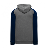 Athletic Knit (AK) A3025A-931 Heather Charcoal/Navy Adult Apparel Cotton Hooded Sweatshirt