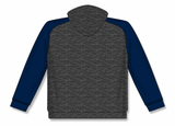 Athletic Knit (AK) A3025A-931 Heather Charcoal/Navy Adult Apparel Cotton Hooded Sweatshirt