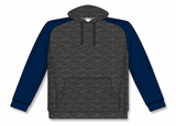 Athletic Knit (AK) A3025A-931 Heather Charcoal/Navy Adult Apparel Cotton Hooded Sweatshirt