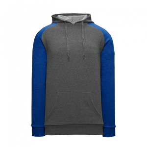 Athletic Knit (AK) A3025Y-932 Heather Charcoal/Royal Blue Youth Apparel Cotton Hooded Sweatshirt