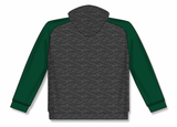 Athletic Knit (AK) A3025A-934 Heather Charcoal/Dark Green Adult Apparel Cotton Hooded Sweatshirt