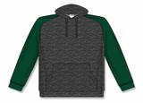 Athletic Knit (AK) A3025A-934 Heather Charcoal/Dark Green Adult Apparel Cotton Hooded Sweatshirt