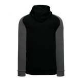 Athletic Knit (AK) A3025Y-935 Black/Heather Charcoal Youth Apparel Cotton Hooded Sweatshirt