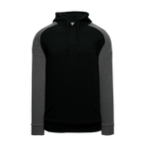 Athletic Knit (AK) A3025Y-935 Black/Heather Charcoal Youth Apparel Cotton Hooded Sweatshirt