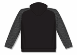 Athletic Knit (AK) A3025Y-935 Black/Heather Charcoal Youth Apparel Cotton Hooded Sweatshirt