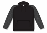 Athletic Knit (AK) A3025Y-935 Black/Heather Charcoal Youth Apparel Cotton Hooded Sweatshirt