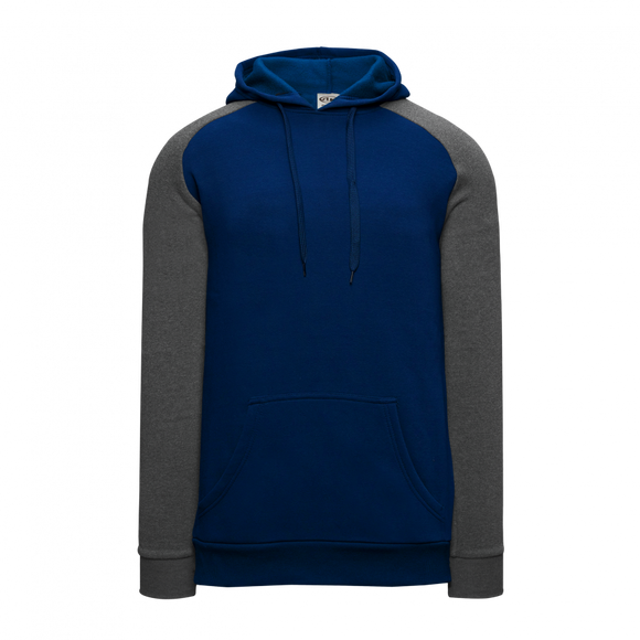 Athletic Knit (AK) A3025A-936 Navy/Heather Charcoal Adult Apparel Cotton Hooded Sweatshirt