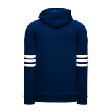 Athletic Knit (AK) A3050Y-216 Navy/White 3-Stripe Youth Cotton Hooded Sweatshirt