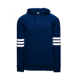 Athletic Knit (AK) A3050Y-216 Navy/White 3-Stripe Youth Cotton Hooded Sweatshirt