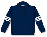 Athletic Knit (AK) A3050Y-216 Navy/White 3-Stripe Youth Cotton Hooded Sweatshirt