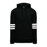 Athletic Knit (AK) A3050Y-221 Black/White 3-Stripe Youth Cotton Hooded Sweatshirt