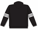 Athletic Knit (AK) A3050A-221 Black/White 3-Stripe Adult Cotton Hooded Sweatshirt