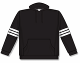 Athletic Knit (AK) A3050Y-221 Black/White 3-Stripe Youth Cotton Hooded Sweatshirt