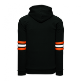 Athletic Knit (AK) A3050Y-223 Black/Orange/White 3-Stripe Youth Cotton Hooded Sweatshirt