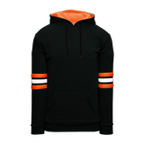 Athletic Knit (AK) A3050Y-223 Black/Orange/White 3-Stripe Youth Cotton Hooded Sweatshirt