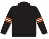 Athletic Knit (AK) A3050A-223 Black/Orange/White 3-Stripe Adult Cotton Hooded Sweatshirt