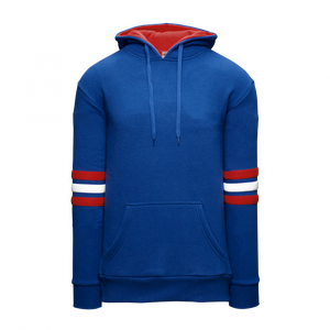 Athletic Knit (AK) A3050A-333 Royal Blue/Red/White 3-Stripe Adult Cotton Hooded Sweatshirt