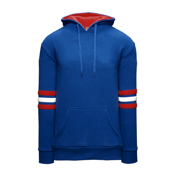 Athletic Knit (AK) A3050Y-333 Royal Blue/Red/White 3-Stripe Youth Cotton Hooded Sweatshirt