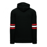 Athletic Knit (AK) A3050Y-348 Black/Red/White 3-Stripe Youth Cotton Hooded Sweatshirt