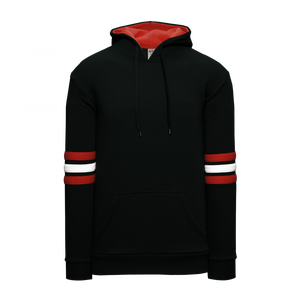 Athletic Knit (AK) A3050Y-348 Black/Red/White 3-Stripe Youth Cotton Hooded Sweatshirt