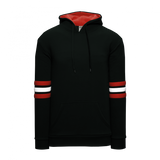 Athletic Knit (AK) A3050Y-348 Black/Red/White 3-Stripe Youth Cotton Hooded Sweatshirt