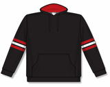 Athletic Knit (AK) A3050Y-348 Black/Red/White 3-Stripe Youth Cotton Hooded Sweatshirt