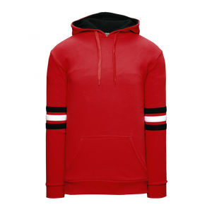 Athletic Knit (AK) A3050Y-414 Red/Black/White 3-Stripe Youth Cotton Hooded Sweatshirt