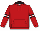 Athletic Knit (AK) A3050Y-414 Red/Black/White 3-Stripe Youth Cotton Hooded Sweatshirt