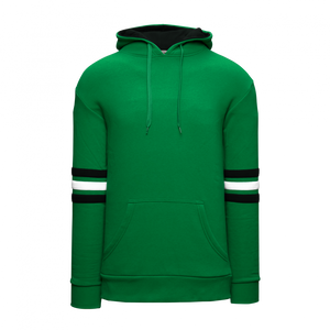 Athletic Knit (AK) A3050A-440 Kelly Green/Black/White 3-Stripe Adult Cotton Hooded Sweatshirt